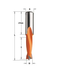 2 Flute Dowel Drill 5.1x27x57.5 10x27mm LH Sold As Each