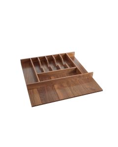 Cut-To-Size Insert Walnut Cutlery Organizer for Drawers 21-1/8" x 22" x 2-3/8", SKU: 4WCT-WN-3SH