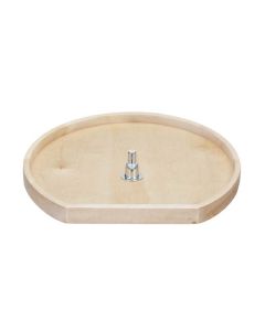 20" D-Shape Wood Lazy Susan -Single, drilled Natural