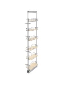 6-Shelf Chrome Maple Tall Pantry Pull-Out 9" Width, SKU: 5273-09-MP