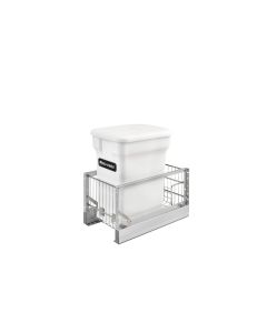 Single Waste Soft-close Aluminum Pullout Compo+ bin White, SKU: 5349-15CKWH-1