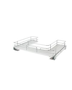 32" Under-sink Pullout U-Shape Solid Bottom Basket w/ Soft-Close Chrome & Gray, SKU: 5386-30BCSC-GR