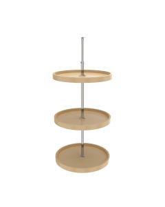 20" Full Circle Lazy Susan 3-Shelf Set -Individual Pack Almond