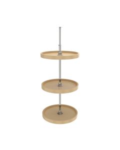 18in full circle lazy susan 3-shelf set -individual pack almond - 6073-18-15-536
