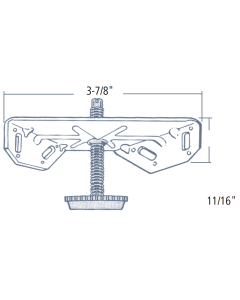3" Furniture Glide with Corner Bracket