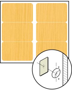 FastCap Label Sheet Mahogany 1-1/2" x 2-1/2" Unfinished Wood Hinge Cover Caps