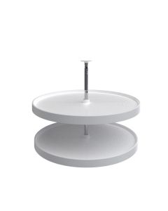 32" Lazy Daisy Polymer Full Circle 2 Tray Set With Hardware White LD-2062-32-11-1