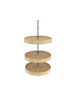 18" Lazy Daisy Polymer Full Circle 3 Tray Set With 36" C/S and Hardware Almond LD-2063-1836-15-1