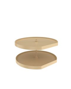32" Lazy Daisy Polymer D-Shape Bottom Mount 2 Tray Set With Hardware Almond LD-2262-32BM-15-1