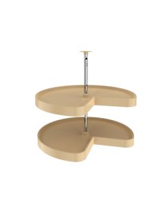 28" Lazy Daisy Polymer Kidney 2 Tray Set With Hardware Almond LD-2472-28-15-1