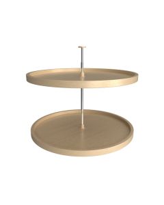 32" Lazy Daisy Banded Wood Full Circle 2 Tray Set With Hardware Natural LD-4BW-062-32-1