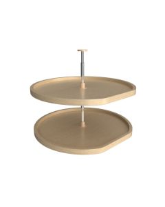 32" Lazy Daisy Banded Wood D-Shape 2 Tray Set With Hardware Natural LD-4BW-262-32-1