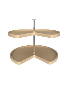 32" Lazy Daisy Banded Wood Kidney 2 Tray Set With Hardware Natural LD-4BW-472-32-1