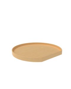 32" Lazy Daisy Natural Wood D Shape Tray With Aluminum Bearing 1 Per LD-4NW-201-32BS-1