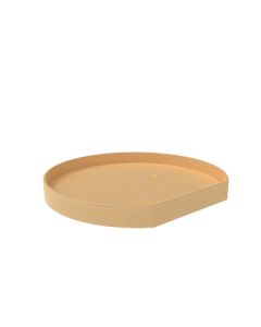 32" Lazy Daisy Natural Wood D Shape Tall Rim Tray With Aluminum Bearing 1 Per LD-4NW-201-32TBS-1