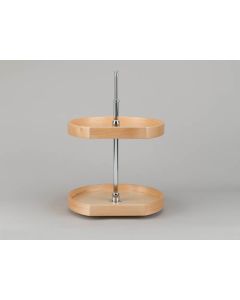 20" Lazy Daisy Natural Wood D Shape 2 Tray Set With Hardware LD-4NW-272-20-1