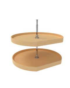 32" Lazy Daisy Natural Wood D Shape 2 Tray Set With Hardware LD-4NW-272-32-1