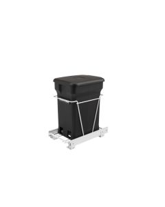 Single Waste White Wire Pullout Compo+ bin, Black RV-1216-CKBK-1