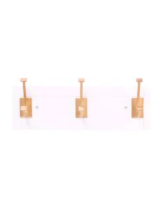 Brushed Golden Brass / White 17-1/2" [444.50MM] 3 Hook Rail by Hickory Hardware - S077226-WBGB