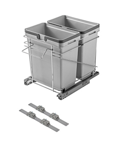 Salice 21" Pull-Out Waste Container with 2 - 35 Quart Bins - QPAM21235CR