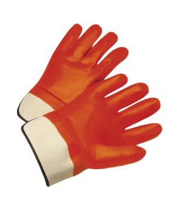 Radnor® Large Orange PVC Jersey Lined Cold Weather Gloves With Safety Cuffs
