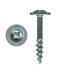 # 8-10 X 1 1/4" Square/Phillips Large Round Washer Head Coarse Thread Zinc Plated Screws (1/2" Head O.D.) Sold In Box 6000