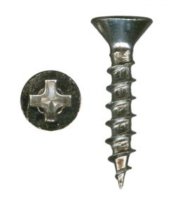 # 6-13 X 5/8" Phillips Flat Large Head Coarse Thread Nickel Plated Screws (Head Od = .275) Sold In Box 100