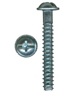 # 12-14 X 1 1/2" Phillips/Slotted Round Washer Head Self Tapping Type B SMS Zinc Plated Screws  Sold In Each