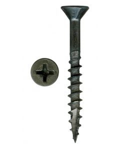 # 8-11 X 2" Phillips Flat Head With Nibs Under Head Coarse Thread Type17 Black Phosphate/Wax Screws Sold In Box 4000