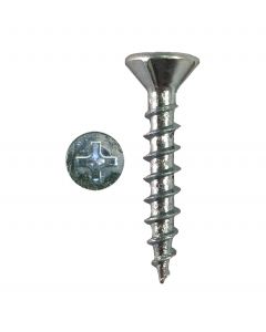 # 8-11 X 1" Phillips Flat Head With Nibs Under Head Coarse Thread Zinc Plated Screws Sold In Box 1000