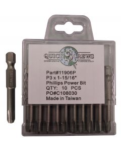 P3 X 1-15/16" Phillips Drive Power Bit  Sold In Each
