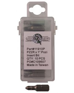 PZ2R X 1" Pozi Drive Reduced Insert Bit Sold In Each