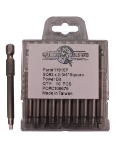 SQ2 X 2-3/4" Square Drive Power Bit Sold In Each