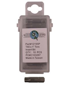 T40 X 1" Torx Drive Insert Bit Sold In Bag 10