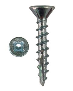 # 8-11 X 1" Square/Phillips Flat Head With Nibs under Head Coarse Thread Type 17 Zinc Plated Screws Sold In Box 11000