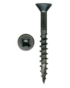 # 8-11 X 1 5/8" Square/Phillips Flat Head With Nibs Under Head Coarse Thread Type17 Black Phosphate/Wax Screws Sold In Box 7000