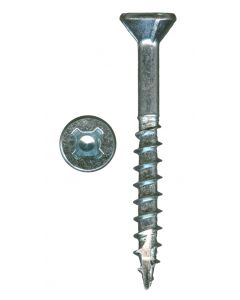 # 8-11 X 2" Square/Phillips Flat Head With Nibs Under Head Coarse Thread Type17 Zinc Plated Screws Sold In Box 4000