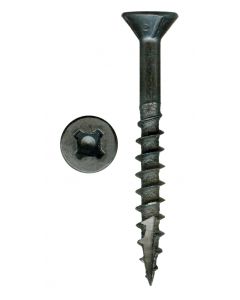 # 8-11 X 2" Square/Phillips Flat Head With Nibs Under Head Coarse Thread Type17 Black Phosphate/Wax Screws Sold In Each