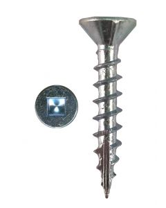 # 8-11 X 1" Square Flat Head With Nibs under Head Coarse Thread Type 17 Zinc Plated Screws Sold In Box 11000 (SG-12613)