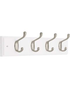Flat White / Satin Nickel 16" [406.40MM] Hook Rail by Liberty sold in Each - 129849