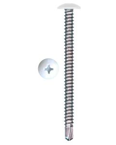# 10-18 X 2 1/2" Phillips Head Truss Self Drill #3 Point Zinc Plated Screws (Heads Painted White) Sold In Box 2000