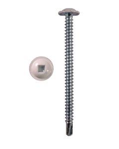 # 10-18 X 2 1/2" Square Round Washer Head Self Drill #3 Point Zinc Plated Screws (Heads Painted White)   Sold In Box 2000