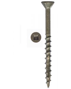 # 8-9 X 2 1/2" Square Flat Head With Nibs Under Head Coarse Thread Screws Double Type17 Ultra Guard Sold In Box 500