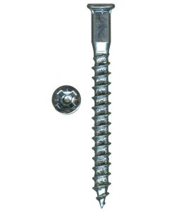 M5-0 X 50MM Pozi Flat Head Confirmat With Nibs Fine Thread Sharp Point Zinc Plated Screws   Sold In Box 4000