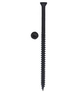 # 8-15 X 3" Square Trim Head Twinfast Thread Black Phosphate/Wax Screws Sold In Box 1000