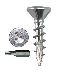 # 8-11 X 3/4 Torx Flat Head With Nibs under Head Coarse Thread Type 17 Zinc Plated Screws Includes 1 Free Torx Bit Sold In Box 12000