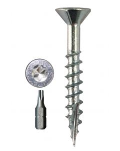 # 8-11 X 1-1/4 Torx Flat Head With Nibs under Head Coarse Thread Type 17 Zinc Plated Screws Includes 1 Free Torx Bit Sold In Box 9000