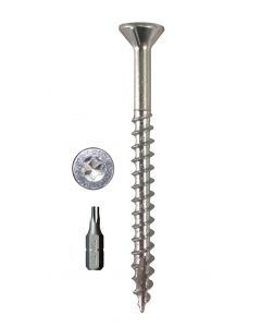 # 8-11 X 2 Torx Flat Head With Nibs under Head Coarse Thread Type 17 Zinc Plated Screws Includes 1 Free Torx Bit Sold In Box 4000