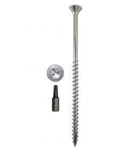 # 10-9 X 3-1/2 Torx Flat Head With Nibs under Head Coarse Thread Type 17 Zinc Plated Screws Box Includes:1 Free T20 Torx Bit Sold In Box 1500