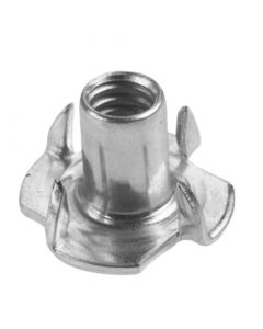 7/16"Height Zinc Plated 4 PRONG T-NUT 1/4 X 20 Threading